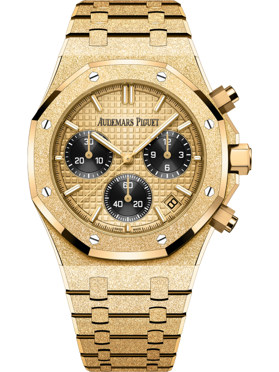 Royal Oak Selfwinding Chronograph 41MM Hammered 18-Carat Yellow Gold Bracelet Yellow Gold-Toned Dial With Grande Tapisserie Pattern Hammered 18-Carat Yellow Gold Case