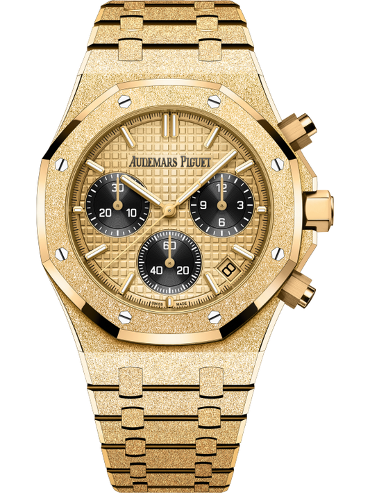 Royal Oak Selfwinding Chronograph 41MM Hammered 18-Carat Yellow Gold Bracelet Yellow Gold-Toned Dial With Grande Tapisserie Pattern Hammered 18-Carat Yellow Gold Case