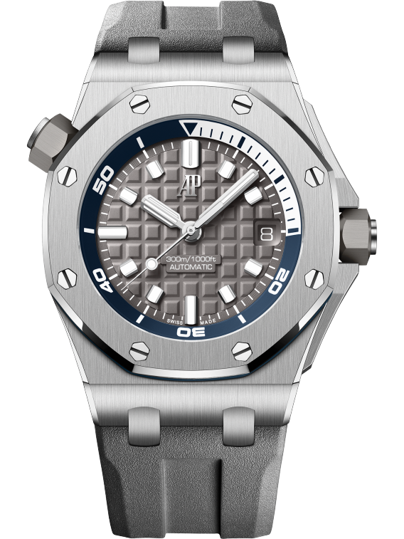 Royal Oak Offshore Dive 42MM Grey Rubber Strap Grey Dial With Méga Tapisserie Pattern Stainless Steel Case