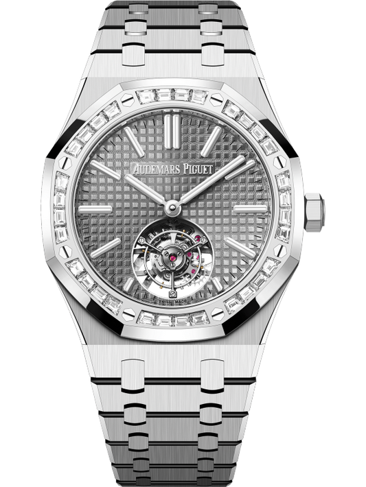 Royal Oak Selfwinding Flying Tourbillon 41MM 18-Carat White Gold Bracelet Grey Dial 18-Carat White Gold Case