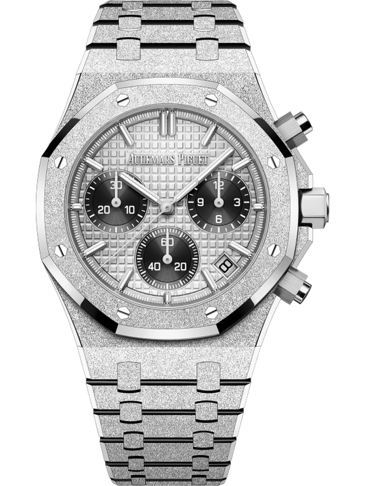 Royal Oak Selfwinding Chronograph 41MM Hammered 18-Carat White Gold Bracelet Grey Dial With Grande Tapisserie Pattern Hammered 18-Carat White Gold Case