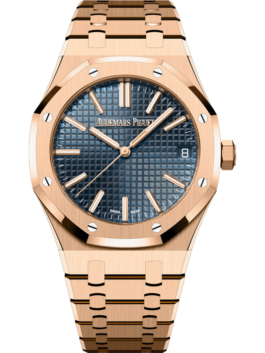 Audemars Piguet Royal Oak Ref. 15510OR.OO.1320OR.03 41MM Rose Gold Blue Dial With Grande Tapisserie Pattern