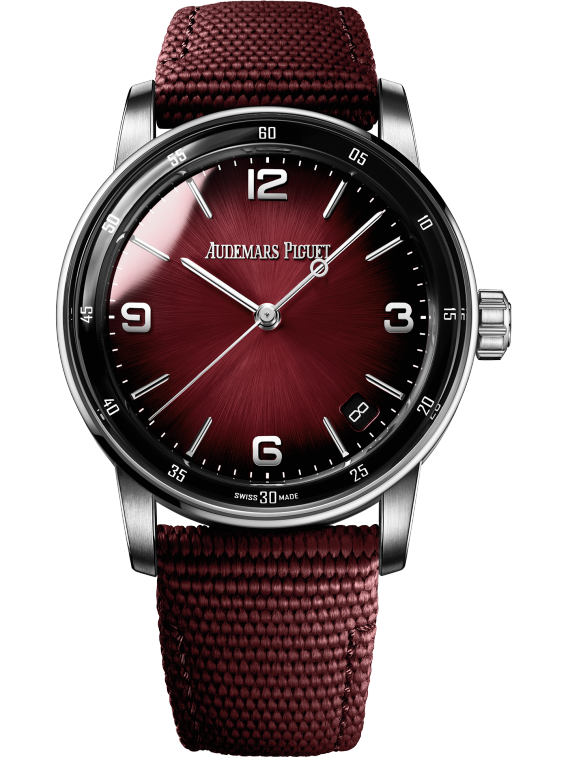 Code 11.59 by Audemars Piguet 41mm Burgundy Rubber Strap Smoked Lacquered Burgundy Dial 18-carat White Gold Case