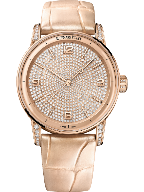 ﻿Code 11.59 by Audemars Piguet 41mm Pearly Beige Alligator Strap 18-Carat Pink Gold Dial 18-Carat Pink Gold Case